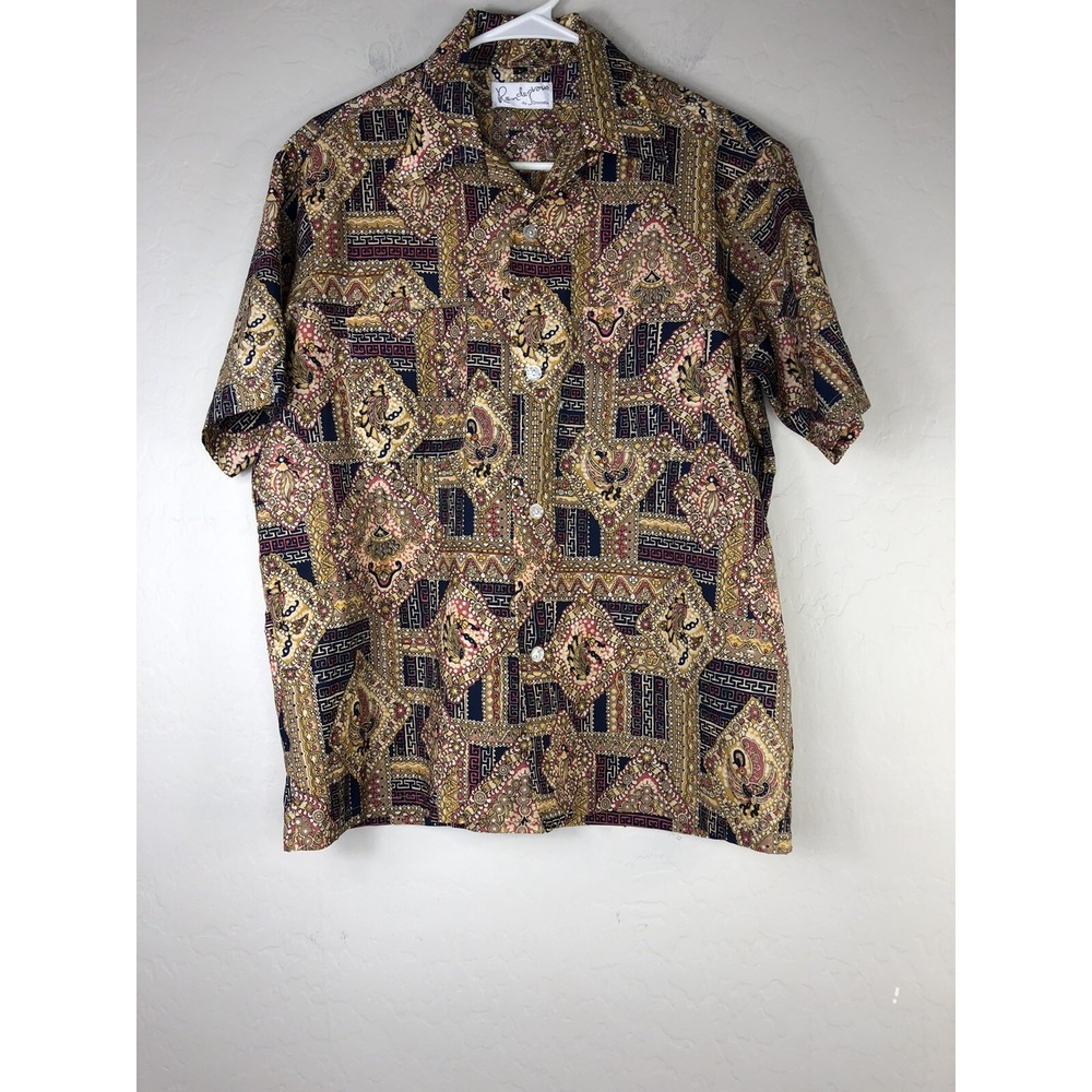 VTG Rendezvous by Crocodile Mens M Short Sleeve Button‎ Front Shirt